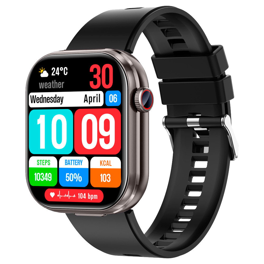 Смарт часы Smart watch 55 с беспроводными наушниками совместимы с Android, iOS, черные