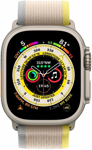 Ремешок Trail Loop Серый с оранжевой полосой, Ремешок для Apple Watch Series: 1, 2, 3, 4, SE, 5, 6, 7, 8, 9, ultra, нейлоново-тканевый 42/44/45/49 мм фото 3 Ремешок Trail Loop Серый с оранжевой полосой, Ремешок для Apple Watch Series: 1, 2, 3, 4, SE, 5, 6, 7, 8, 9, ultra, нейлоново-тканевый 42/44/45/49 мм фото 3