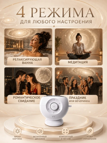Ночник проектор звездного неба STAR GALAXY, Проектор светильник планетарий для детской комнаты, 6 проекций, Белый фото 10 Ночник проектор звездного неба STAR GALAXY, Проектор светильник планетарий для детской комнаты, 6 проекций, Белый фото 10