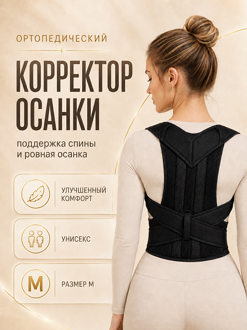 Корректор осанки ортопедический, корсет для поддержания спины на липучках, M