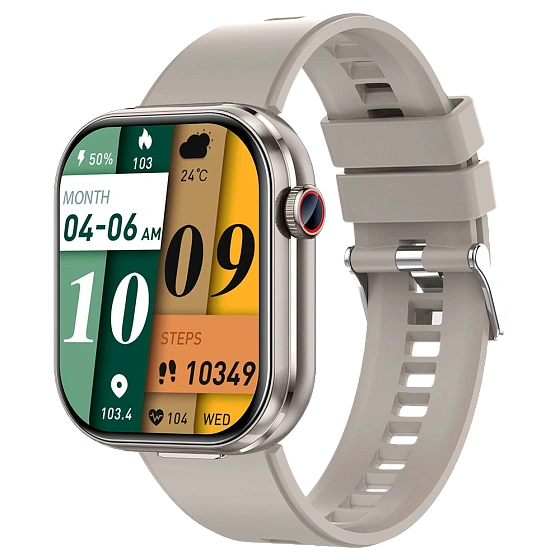 Смарт часы Smart watch 55 с беспроводными наушниками совместимы с Android, iOS, серебристые