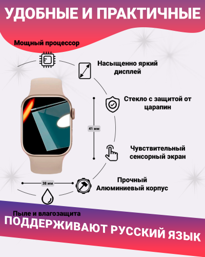 Смарт часы LK9 Mini Умные часы PREMIUM Smart Watch AMOLED, iOS, Android, Bluetooth звонки, Уведомления, Золотые фото 3