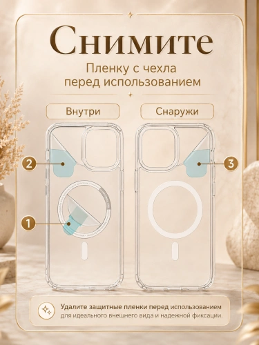 Чехол для iPhone 15 Plus с поддержкой MagSafe, противоударный, прозрачный фото 7 Чехол для iPhone 15 Plus с поддержкой MagSafe, противоударный, прозрачный фото 7