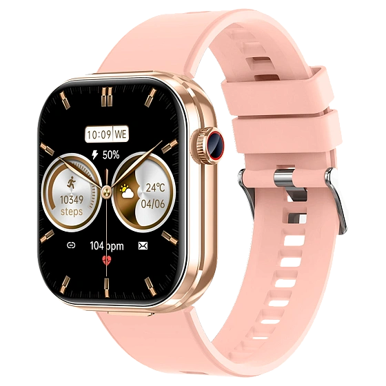 Смарт часы Smart watch 55 с беспроводными наушниками совместимы с Android, iOS, золотые
