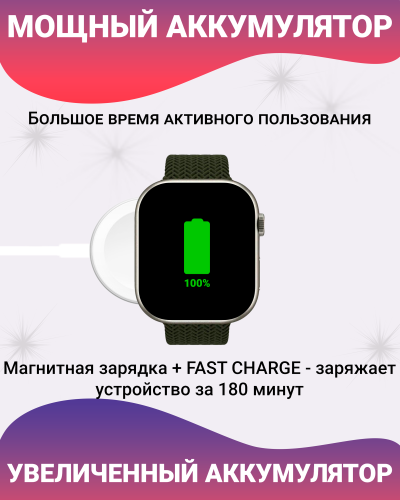 Смарт часы HK9 PRO MAX+(PLUS) Умные часы PREMIUM Series Smart Watch AMOLED серебристый корпус, зеленый фото 4