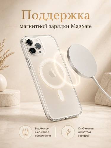 Чехол для iPhone 11 Pro с поддержкой MagSafe, противоударный, прозрачный фото 2