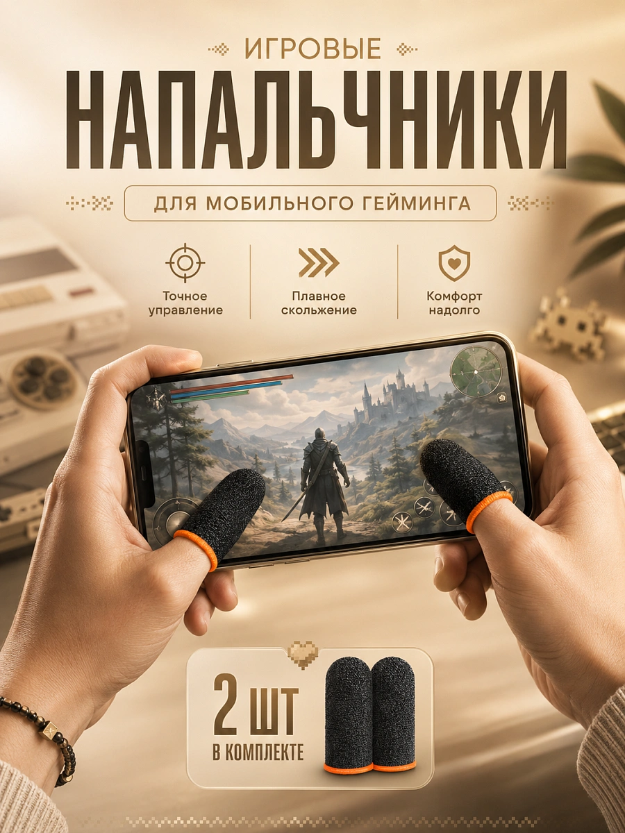 Сенсорные напальчники для игр PUBG , для смартфона, планшета , 2 штуки