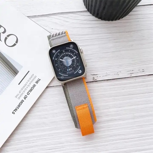 Ремешок Trail Loop Серый с оранжевой полосой, Ремешок для Apple Watch Series: 1, 2, 3, 4, SE, 5, 6, 7, 8, 9, ultra, нейлоново-тканевый 42/44/45/49 мм Ремешок Trail Loop Серый с оранжевой полосой, Ремешок для Apple Watch Series: 1, 2, 3, 4, SE, 5, 6, 7, 8, 9, ultra, нейлоново-тканевый 42/44/45/49 мм