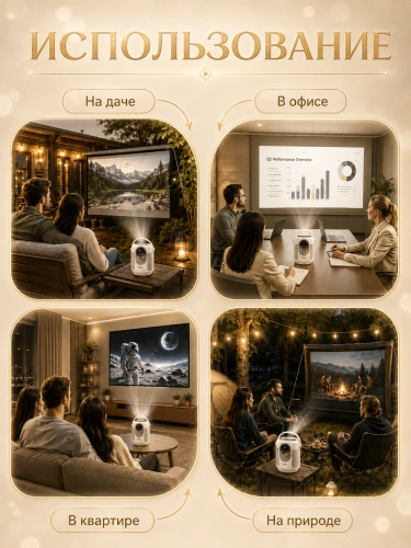 Мини проектор P30 Pro домашний кинотеатр для фильмов Smart TV белый фото 3
