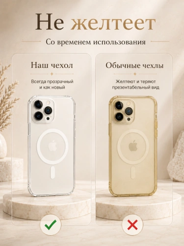 Чехол для iPhone 11 Pro с поддержкой MagSafe, противоударный, прозрачный фото 7