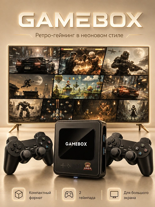 Игровая Приставка GAMEBOX G10 с 20000+ игр и системой Android TV, WinStreak