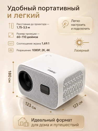 Мини проектор P40 Pro домашний кинотеатр для фильмов Smart TV белый фото 2