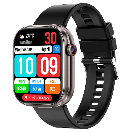 Смарт часы Smart watch 55 с беспроводными наушниками совместимы с Android, iOS, черные