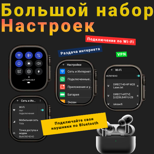 Умные смарт часы PREMIUM Android Watch HK Ultra One 4G, Лазурно-синий фото 6 Умные смарт часы PREMIUM Android Watch HK Ultra One 4G, Лазурно-синий фото 6