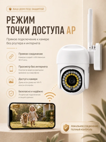 Уличная Wi‑Fi камера видеонаблюдения, Full HD, PTZ, ночное видение, двусторонняя связь, YooSee фото 4