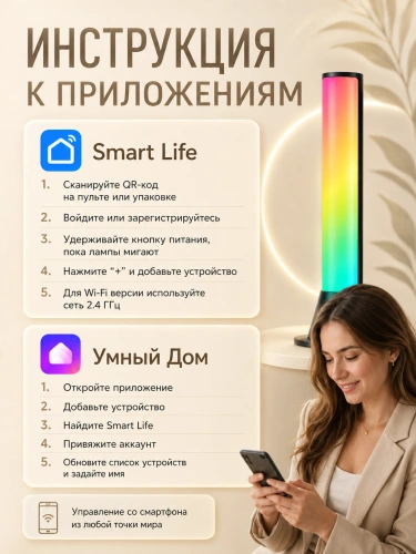 Светодиодный светильник, LED лампы, RGB для зоны гейминга, подсветка рабочего места Sky NEON, управление с телефона фото 4